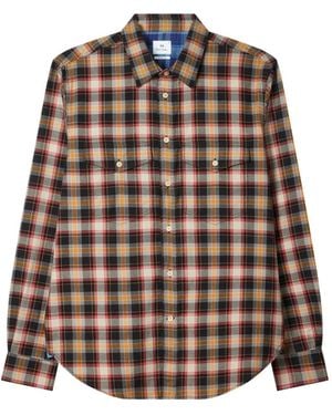 Paul Smith Checked Pocket Shirt - Brown