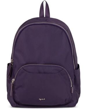 agnès b. Zip Backpack - Purple