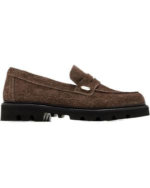 Collegium Pillar Lug Penny Loafers - Brown