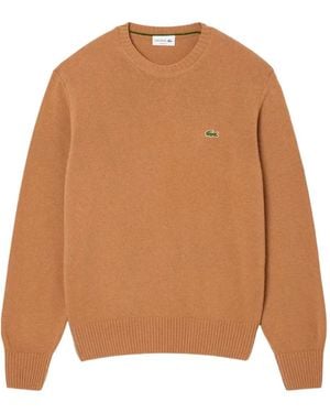 Lacoste Jersey con logo y cuello redondo - Marrón