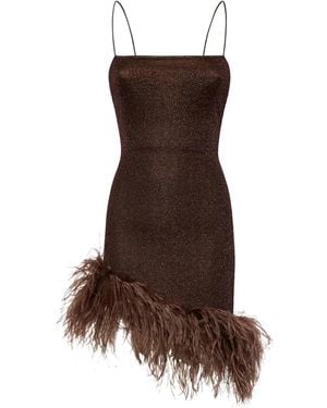Oséree Lumière Plumage Mini Dress - Brown