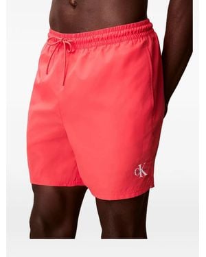 Calvin Klein Drawstring Swim Shorts - Red