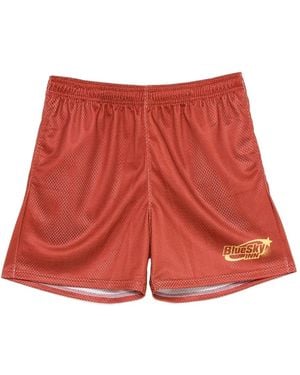 BLUE SKY INN Logo-Print Soccer Shorts - Red