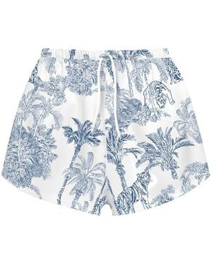 MC2 Saint Barth Kammy Tiger-Print Drawstring Shorts - Blue