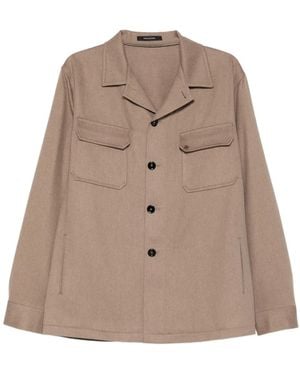 Tagliatore Chest-Pocket Button Shirt - Natural