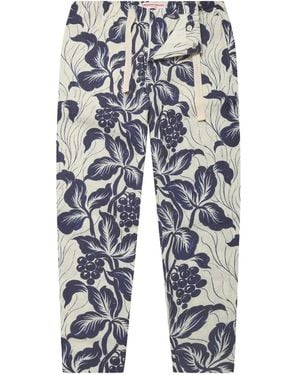 Orlebar Brown Alex Floral-Print Linen Trousers - Blue