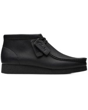 Clarks Wallabee Evo Bt Leather Desert Boots - Black