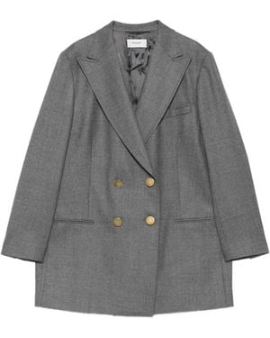 SAULINA Blazer Agata Doppiopetto Con Revers A Lancia - Grigio