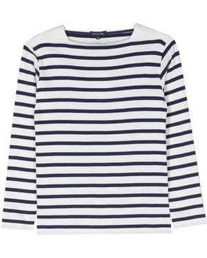 Soeur Aty Ribbed Stripped T-Shirt - Blue