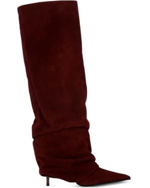 Le Silla Esther Slouchy Leather Boots - Red
