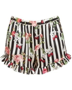 Fleur du Mal Pantalones Cortos Cherry Rose - Blanco