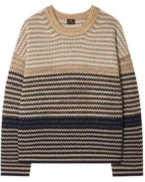 Paul Smith Gestreifter Pullover Mit Rundem Ausschnitt - Natur