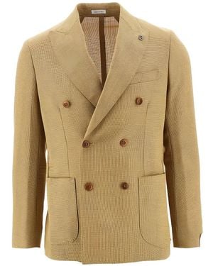 BRERAS Milano Double-Breasted Blazer - Natural