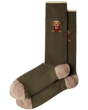 Hackett Harry Embroidered Socks - Brown