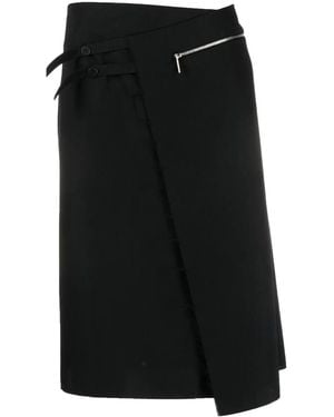 SAPIO Asymmetric Wrap Skirt - Black