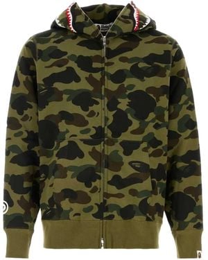 A Bathing Ape Camo Shark Hoodie - Green