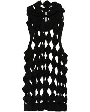 Rick Owens Sarutanya Diamond-Knit Hoodie - Zwart