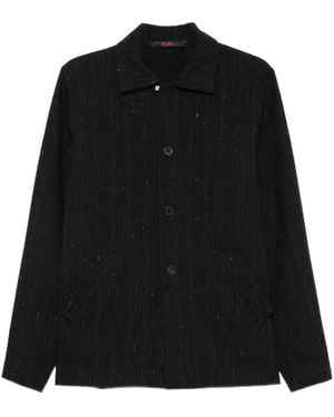 Ma+ Chaqueta A Rayas Diplomáticas Con Botones - Negro