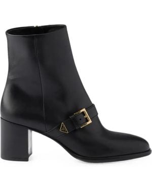 Prada Bottines En Cuir - Black