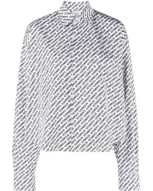 Vetements Logo-Print Cotton Shirt - White