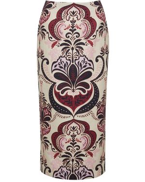 Cara Cara Sienna Patterned Pencil Skirt - Natural