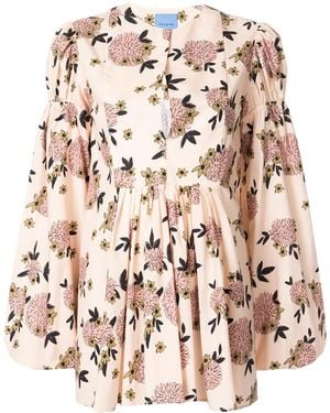 Macgraw Blouse Met Bloemenprint - Naturel