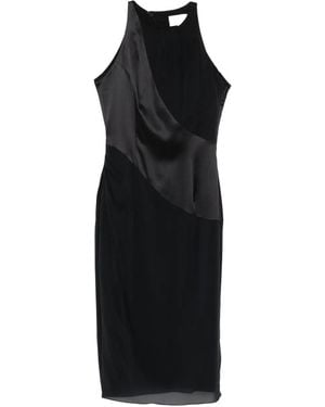 Botsi Asymmetric-Design Midi Dress - Black