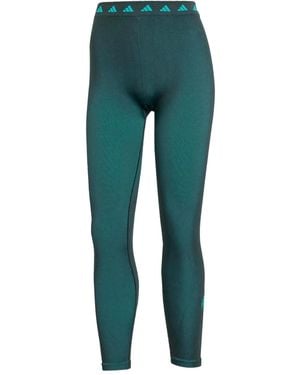 adidas Leggings Con Banda Logata - Verde