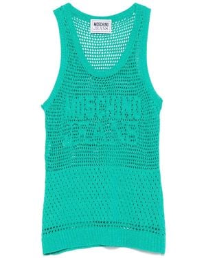 Moschino Opengebreide Tanktop - Blauw