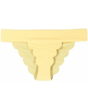 Marysia Swim Scallop-Edge Bikini Bottoms - Yellow