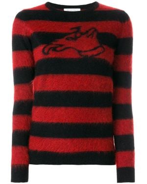 Bella Freud Stripped Dog Jumper - Red
