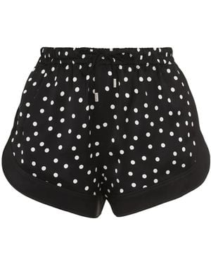 Saint Laurent Seidenshorts Mit Polka Dots - Schwarz
