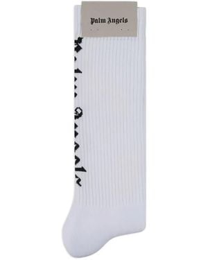Palm Angels Socken mit Logo - Weiß