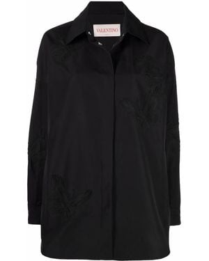 Valentino Garavani Embroidered Butterfly Shirt - Black
