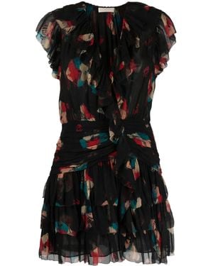 Ulla Johnson Zina Graphic-Print Minidress - Black