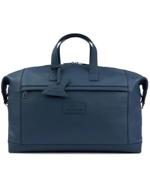 Paul & Shark Leather Holdall - Blue