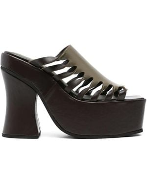 Eckhaus Latta Mules Con Design A Incrocio 135Mm - Nero