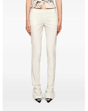 Blumarine Concealed-Fastening Slim-Fit Trousers - White