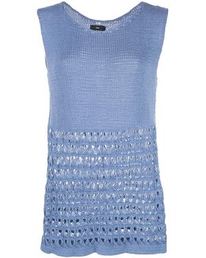 Voz Sleeveless Knitted Top - Blue