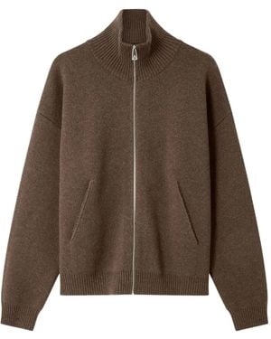 Axel Arigato Cardigan Zippé Core À Col Montant - Marron