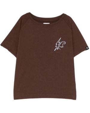 SPORT b. by agnès b. Embroidered Icons T-Shirt - Brown