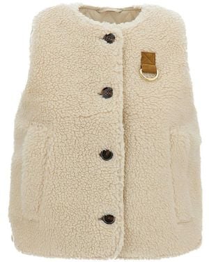 Barbour Bowes Fleece-Texture Gilet - Natural