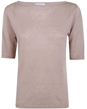 Majestic Filatures Fine-Knit Boat-Neck T-Shirt - Pink