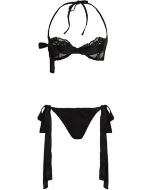 Amir Slama Bikini Con Lacci - Nero