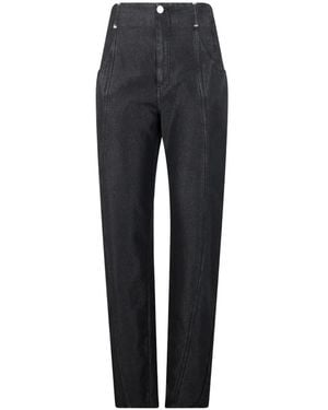 Alberta Ferretti Straight-Leg Panelled Trousers - Blue