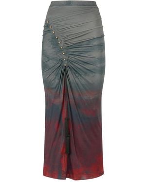Roberto Cavalli Tassel-Embellished Drawstring Skirt - Grey