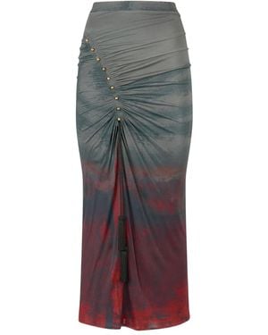 Roberto Cavalli Tassel-Embellished Drawstring Skirt - Gray