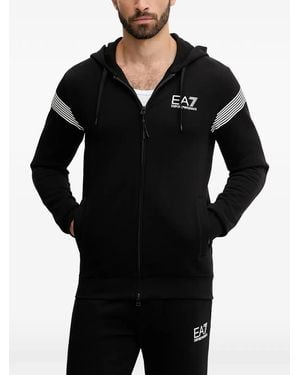 EA7 Striped-Detail Tracksuit - Black