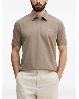 Guess Logo-Embroidered Short-Sleeve Polo Shirt - Natural