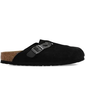 Birkenstock Mules Boston En Daim - Noir